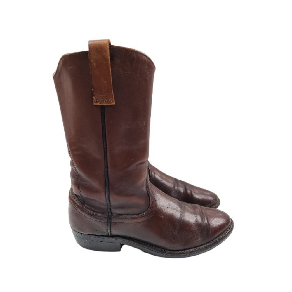 Good Year Men's Brown Chemigum Oil Leather Mid-Calf Classic Western Boots 8.5D